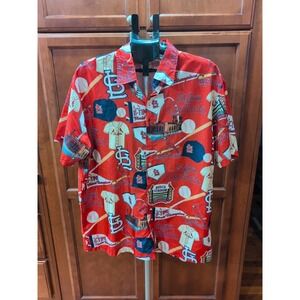 St. Louis Cardinals MLB Mens XL Hawaiian Shirt BUSCH STADIUM World Series Champs